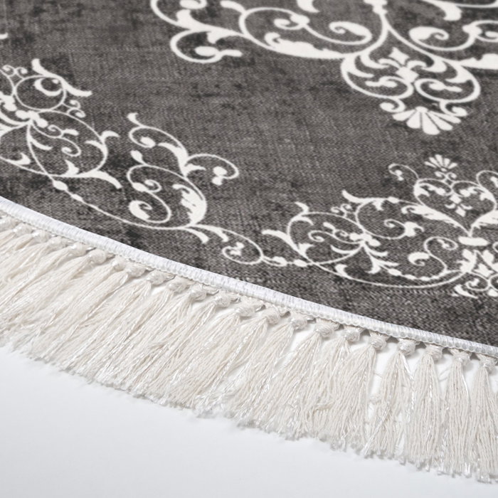 Conceptum Alfombra de 180 x 180 cm Gris y Blanco